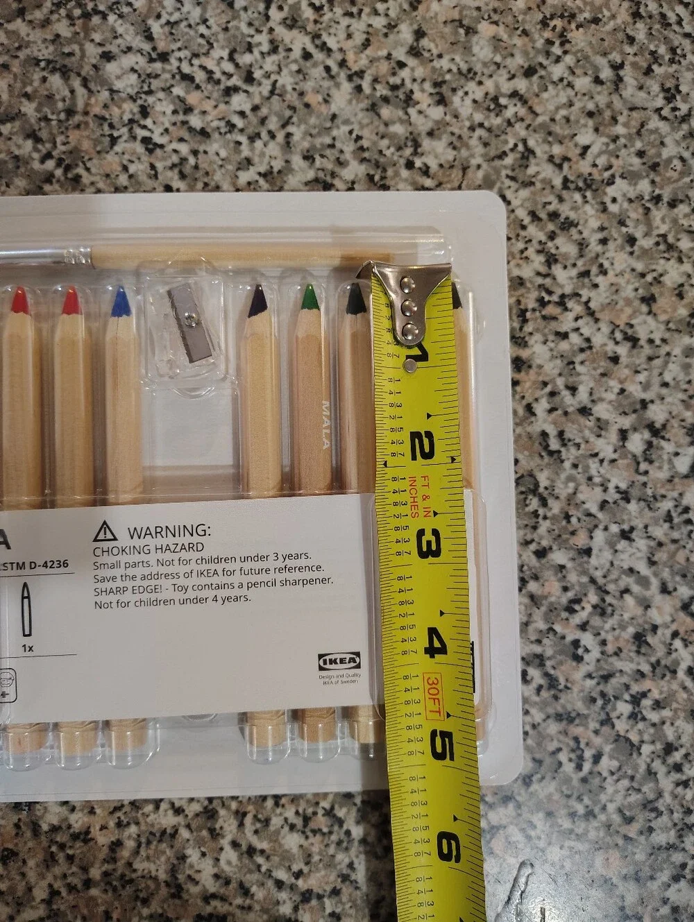 MÅLA Colored Pencil Set with Brush - Red, Yellow, Blue, Green, Black, Brown